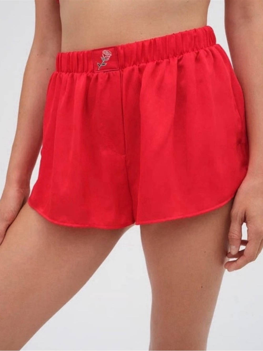 FOR LOVE & LEMONS Red
Everyday PJ Rose Embroidered Waist Sleep Shorts Medium